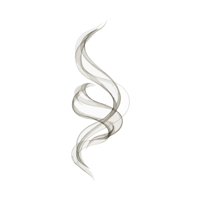 Minimalist smoke swirl icon representing a mysterious noir atmosphere.